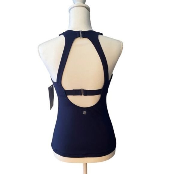 Athleta Women Maldives Swim Tankini Blue Swim Tank UPF 50+ Beach Vacation 32 B/C - Picture 6 of 6